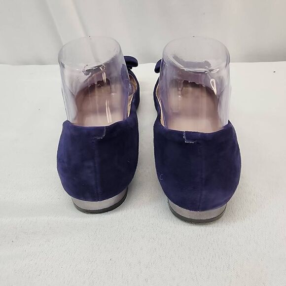 Louise et Cie Womens Size 8 M Round Toe Bow Embellished Pump Heels Blue Suede Le - Picture 5 of 11